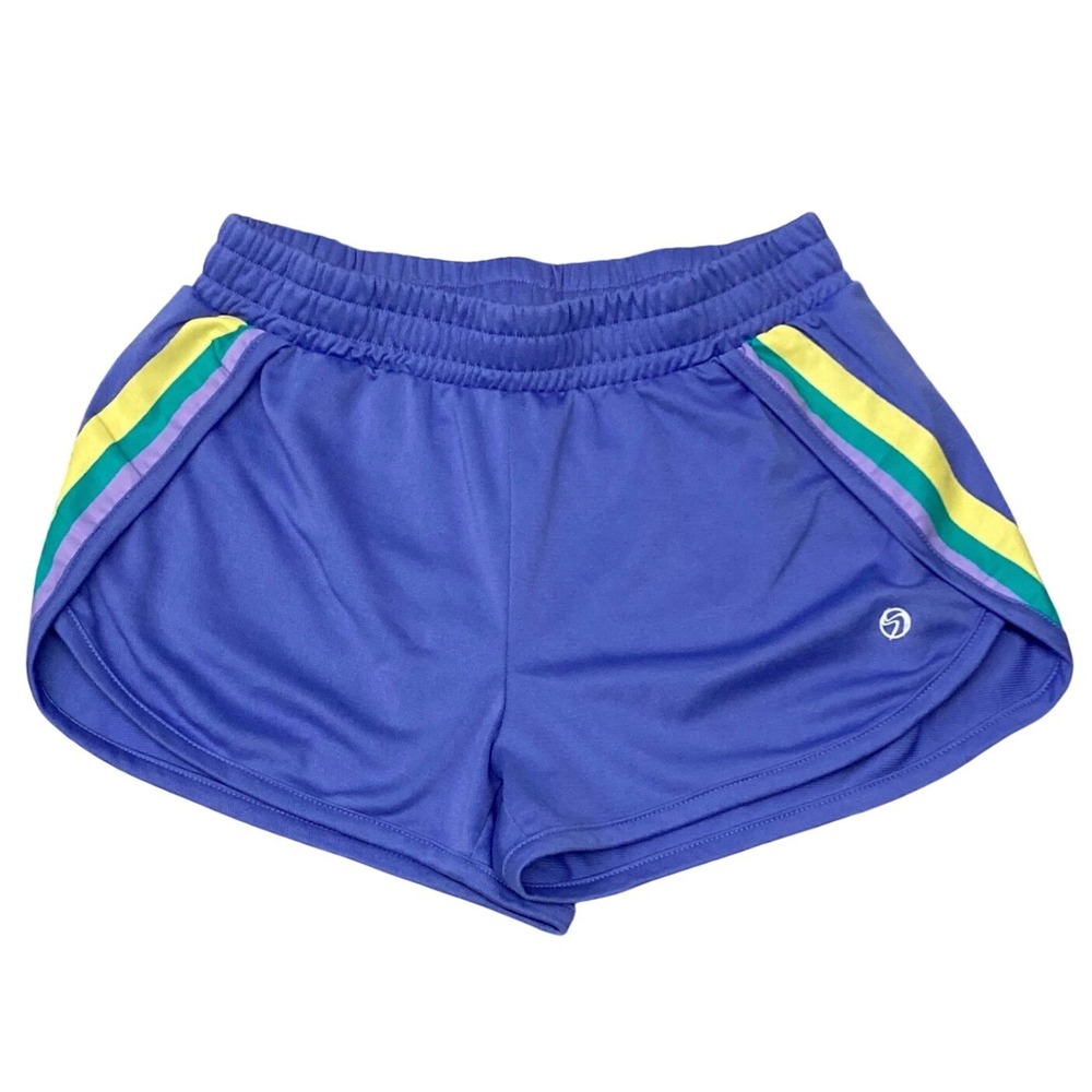 Athletika Couture Purple Striped Athletic Running Shorts Womens Medium M